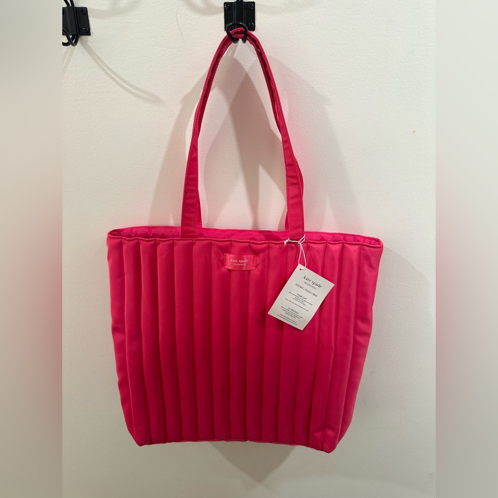 NWT Kate Spade Hot Pink Quilted Large Tote (Fragrance Bag)